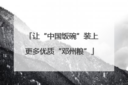 让“中国饭碗”装上更多优质“邓州粮”