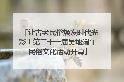 让古老民俗焕发时代光彩！第二十一届吴地端午民俗文化活动开幕