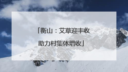 衡山：艾草迎丰收 助力村集体增收