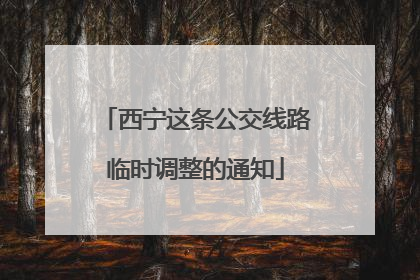 西宁这条公交线路临时调整的通知