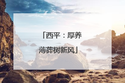 西平：厚养薄葬树新风