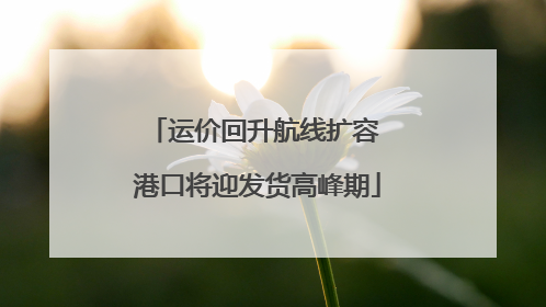 运价回升航线扩容 港口将迎发货高峰期