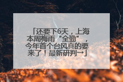 还要下6天，上海本周梅雨“全勤”，今年首个台风真的要来了！最新研判→