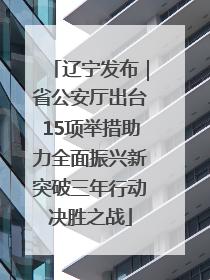 辽宁发布｜省公安厅出台15项举措助力全面振兴新突破三年行动决胜之战