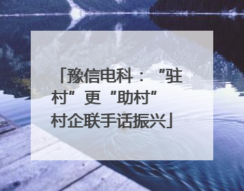 豫信电科：“驻村”更“助村” 村企联手话振兴