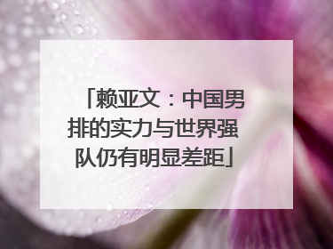 赖亚文：中国男排的实力与世界强队仍有明显差距