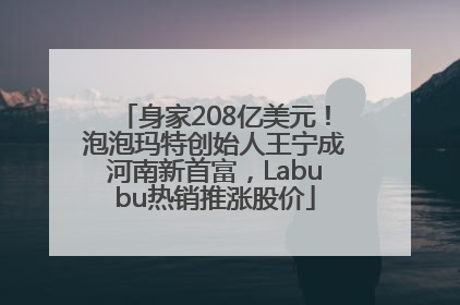 身家208亿美元！泡泡玛特创始人王宁成河南新首富，Labubu热销推涨股价