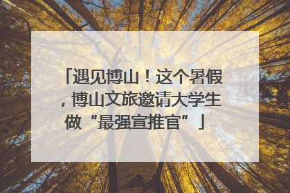 遇见博山！这个暑假，博山文旅邀请大学生做“最强宣推官”