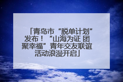青岛市“脱单计划”发布！“山海为证 团聚幸福”青年交友联谊活动浪漫开启