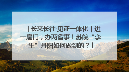 长来长往·见证一体化｜进一扇门，办两省事！苏皖“孪生”丹阳如何做到的？