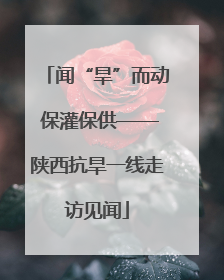 闻“旱”而动 保灌保供——陕西抗旱一线走访见闻