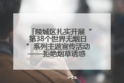 陵城区扎实开展“第38个世界无烟日”系列主题宣传活动——拒绝烟草诱惑 对第一支烟说不