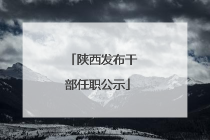 陕西发布干部任职公示