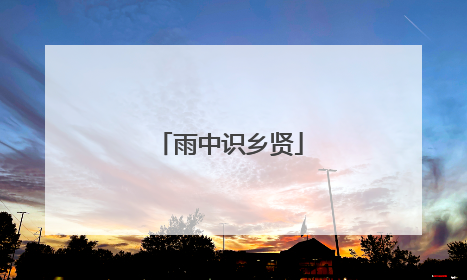 雨中识乡贤