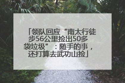 领队回应“南太行徒步56公里捡出50多袋垃圾”：随手的事，还打算去武功山捡