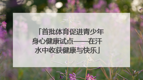 首批体育促进青少年身心健康试点——在汗水中收获健康与快乐