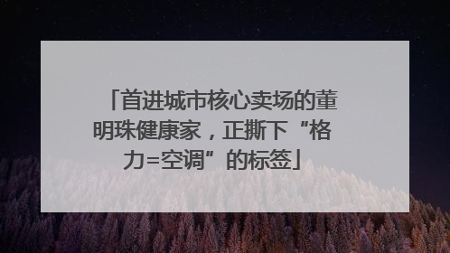 首进城市核心卖场的董明珠健康家，正撕下“格力=空调”的标签