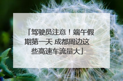 驾驶员注意！端午假期第一天 成都周边这些高速车流量大