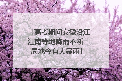 高考期间安徽沿江江南等地降雨不断 局地今有大暴雨
