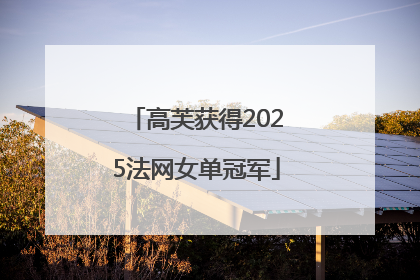 高芙获得2025法网女单冠军