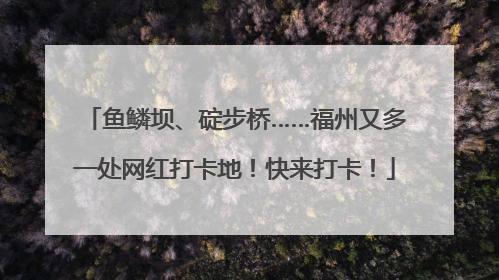 鱼鳞坝、碇步桥……福州又多一处网红打卡地！快来打卡！