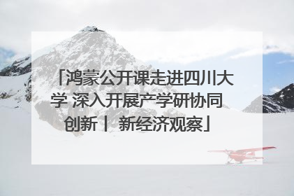 鸿蒙公开课走进四川大学 深入开展产学研协同创新丨 新经济观察
