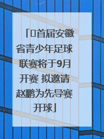 ﻿首届安徽省青少年足球联赛将于9月开赛 拟邀请赵鹏为先导赛开球