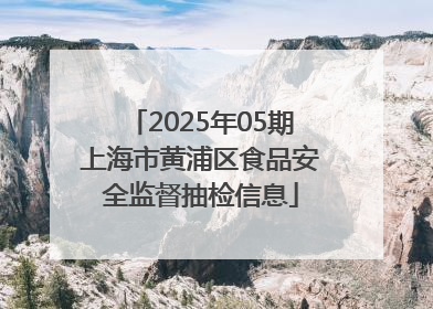 2025年05期上海市黄浦区食品安全监督抽检信息