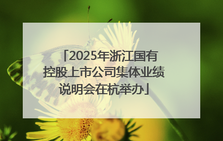 2025年浙江国有控股上市公司集体业绩说明会在杭举办