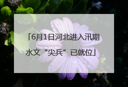 6月1日河北进入汛期 水文“尖兵”已就位