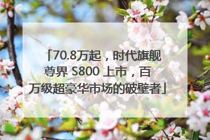 70.8万起，时代旗舰尊界 S800 上市，百万级超豪华市场的破壁者