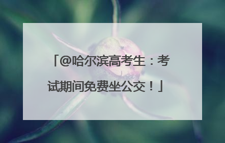 @哈尔滨高考生：考试期间免费坐公交！