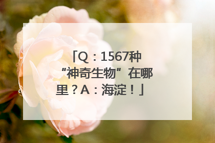 Q：1567种“神奇生物”在哪里？A：海淀！